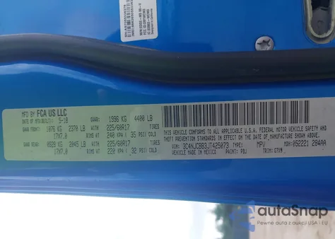 2018 Jeep Compass Latitude Fwd z USA, uszkodzony, nr VIN 3C4NJCBB3JT425073